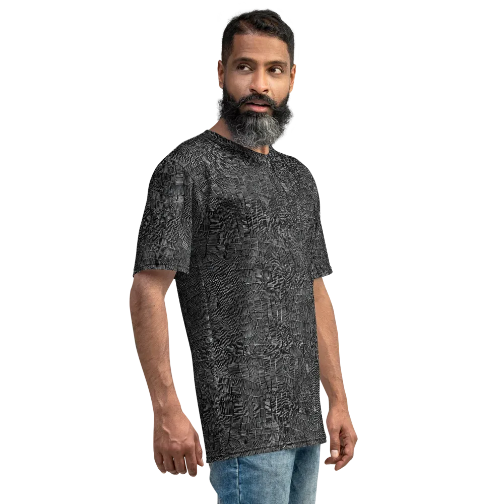 Noir Weave on Men's Crew Neck T-Shirt — Right