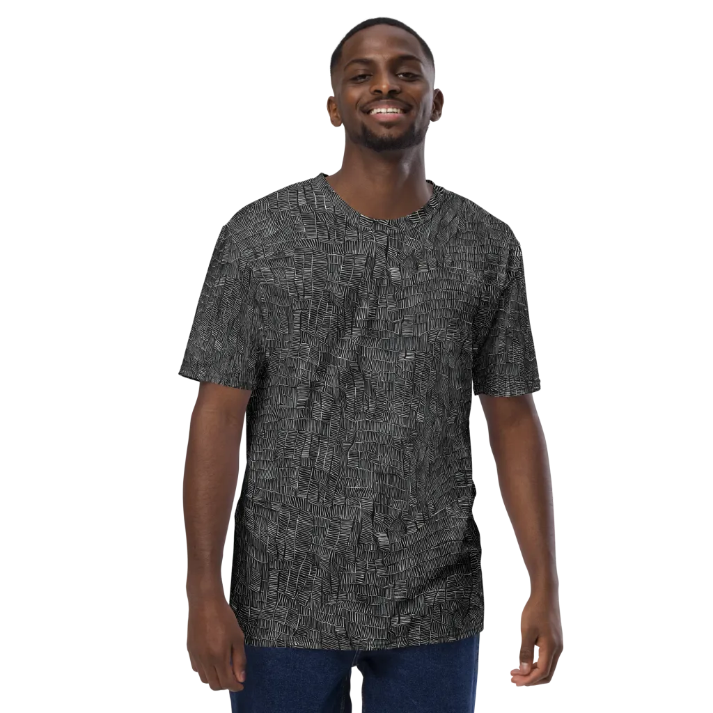 Noir Weave on Men's Crew Neck T-Shirt — Front
