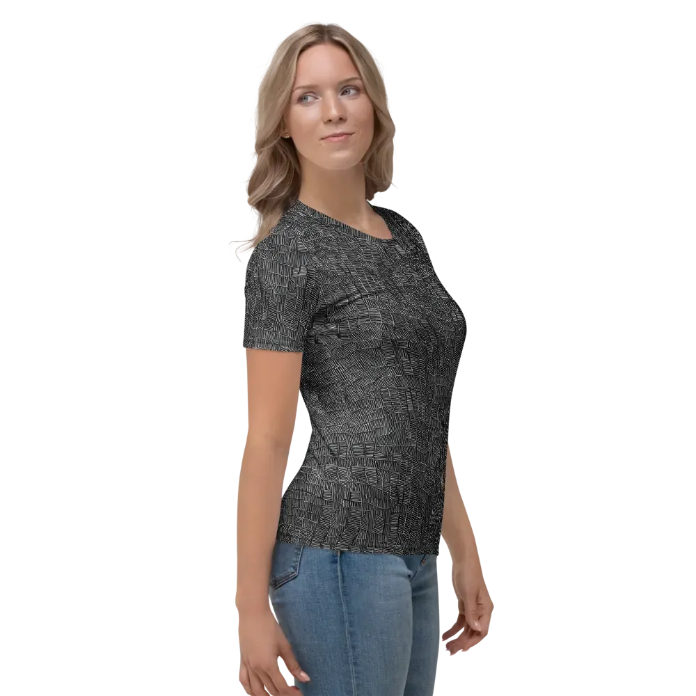 Noir Weave on Women's Crew Neck T-Shirt — Right