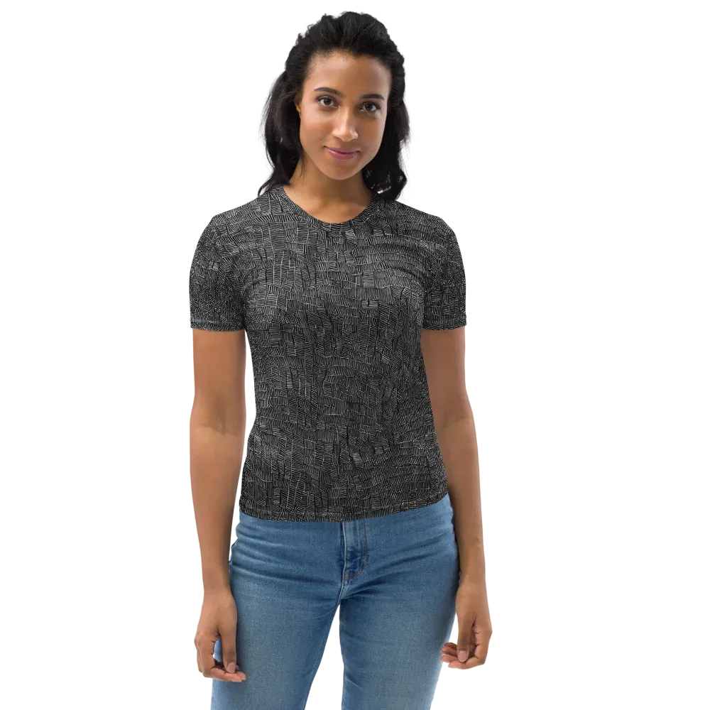 Noir Weave on Women's Crew Neck T-Shirt — Front
