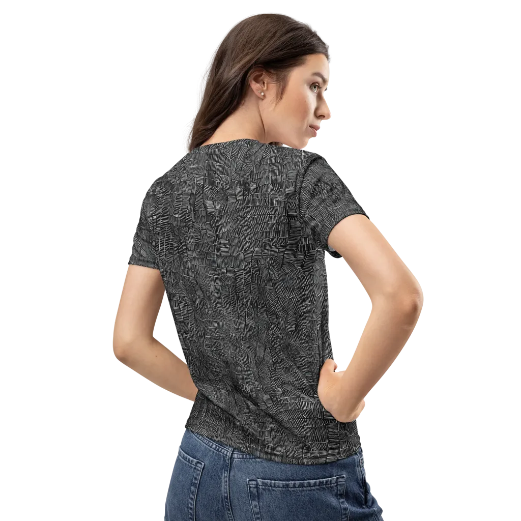 Noir Weave on Women's Crew Neck T-Shirt — Back