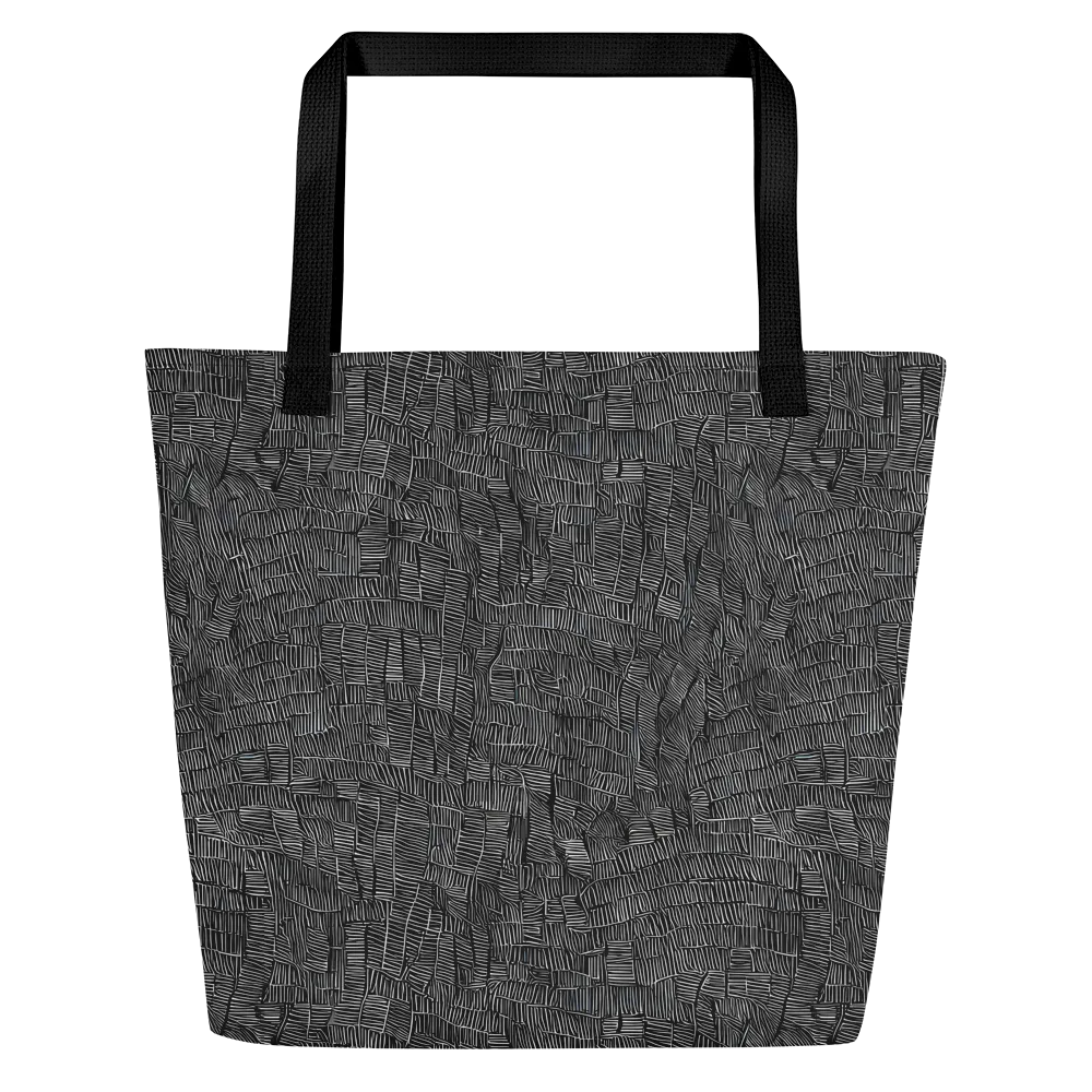 Noir Weave on Large Tote Bag W/ Pocket — Front