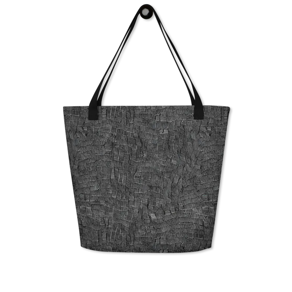 Noir Weave on Large Tote Bag W/ Pocket — Front