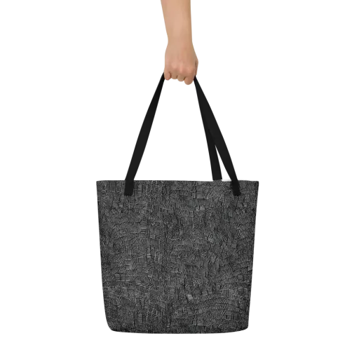 Noir Weave on a Large Tote Bag W/ Pocket