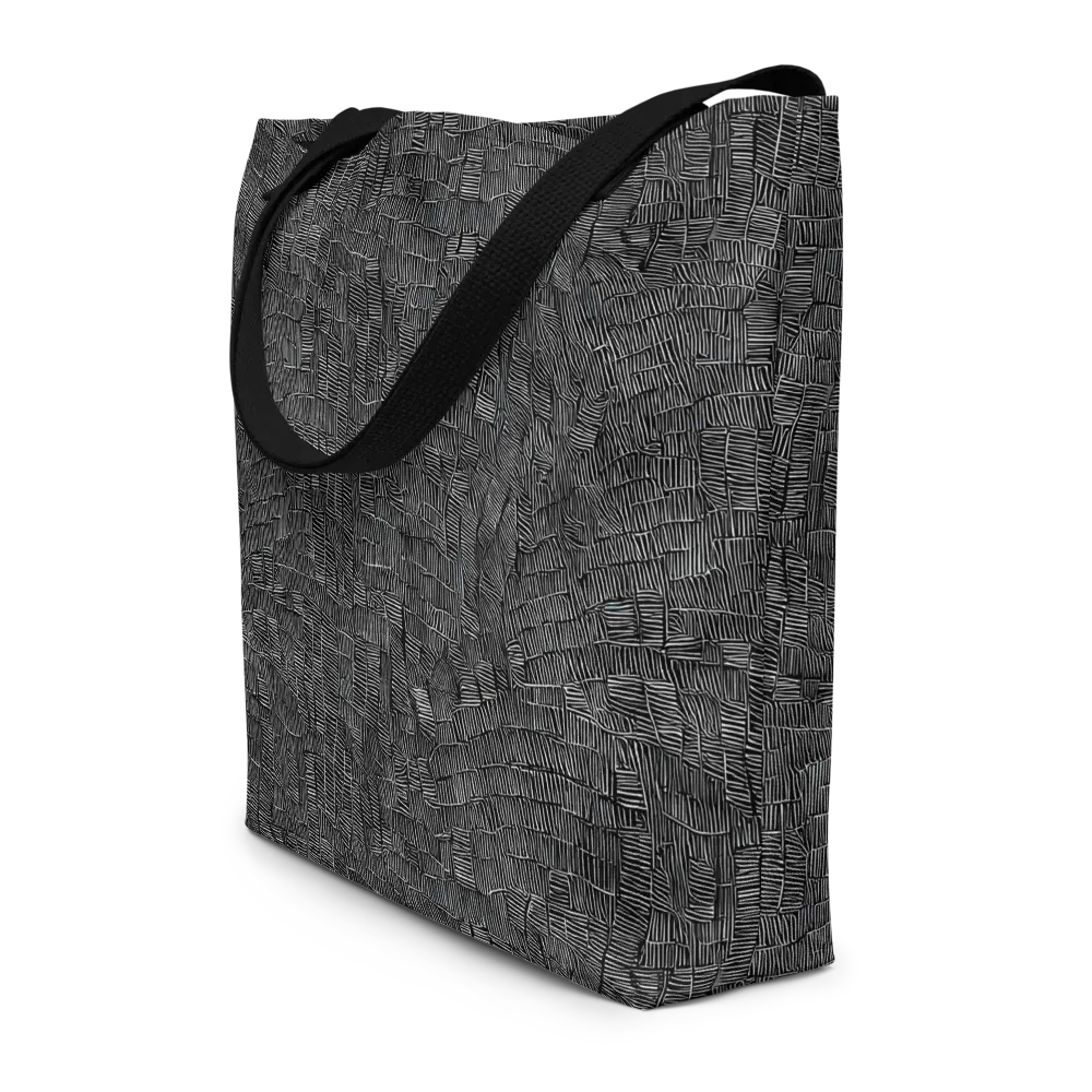 Noir Weave on Large Tote Bag W/ Pocket — Front