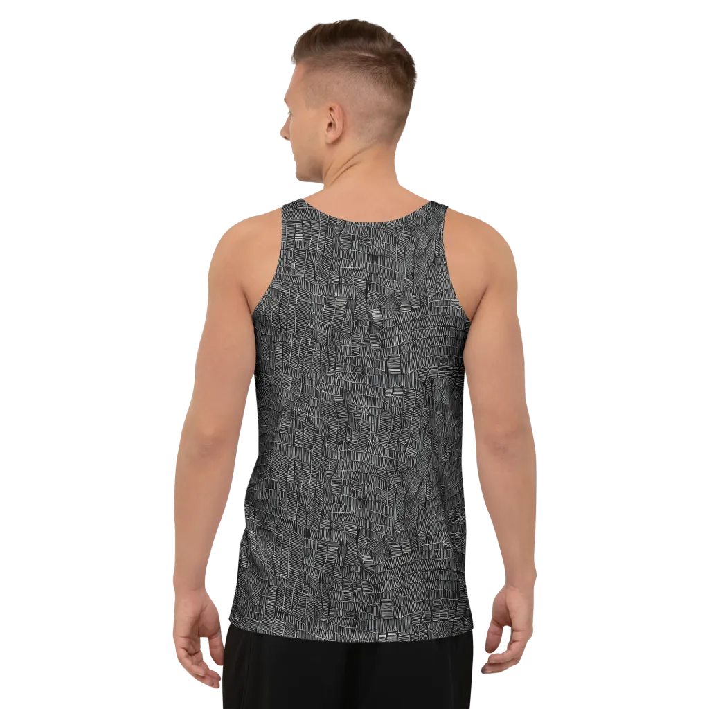 Noir Weave on Men's Tank Top — Back