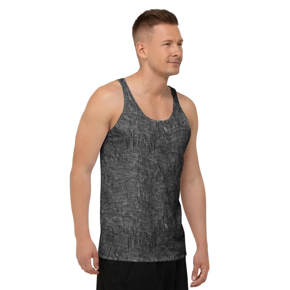 Noir Weave on Men's Tank Top — Right Front