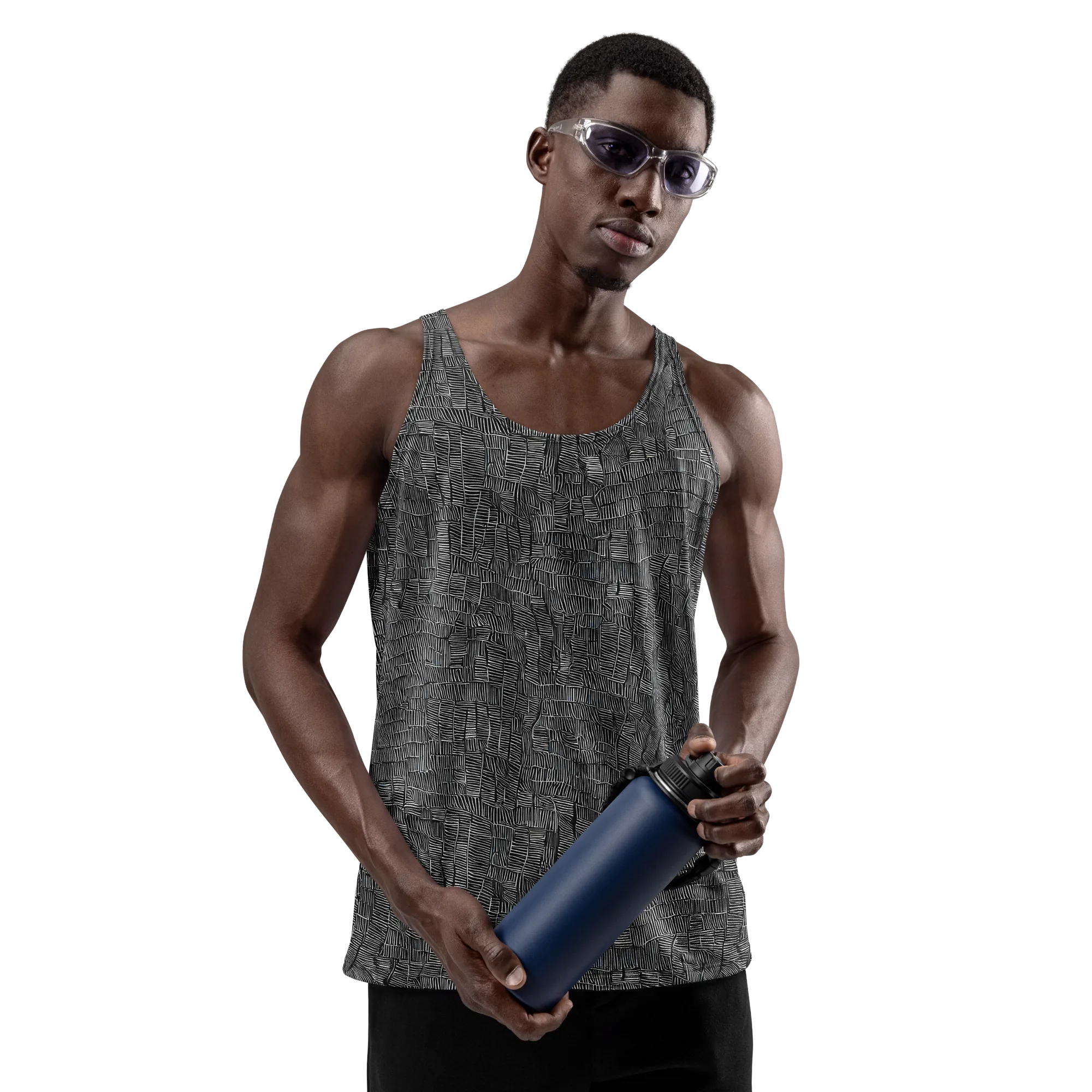 Noir Weave on Men's Tank Top — Front