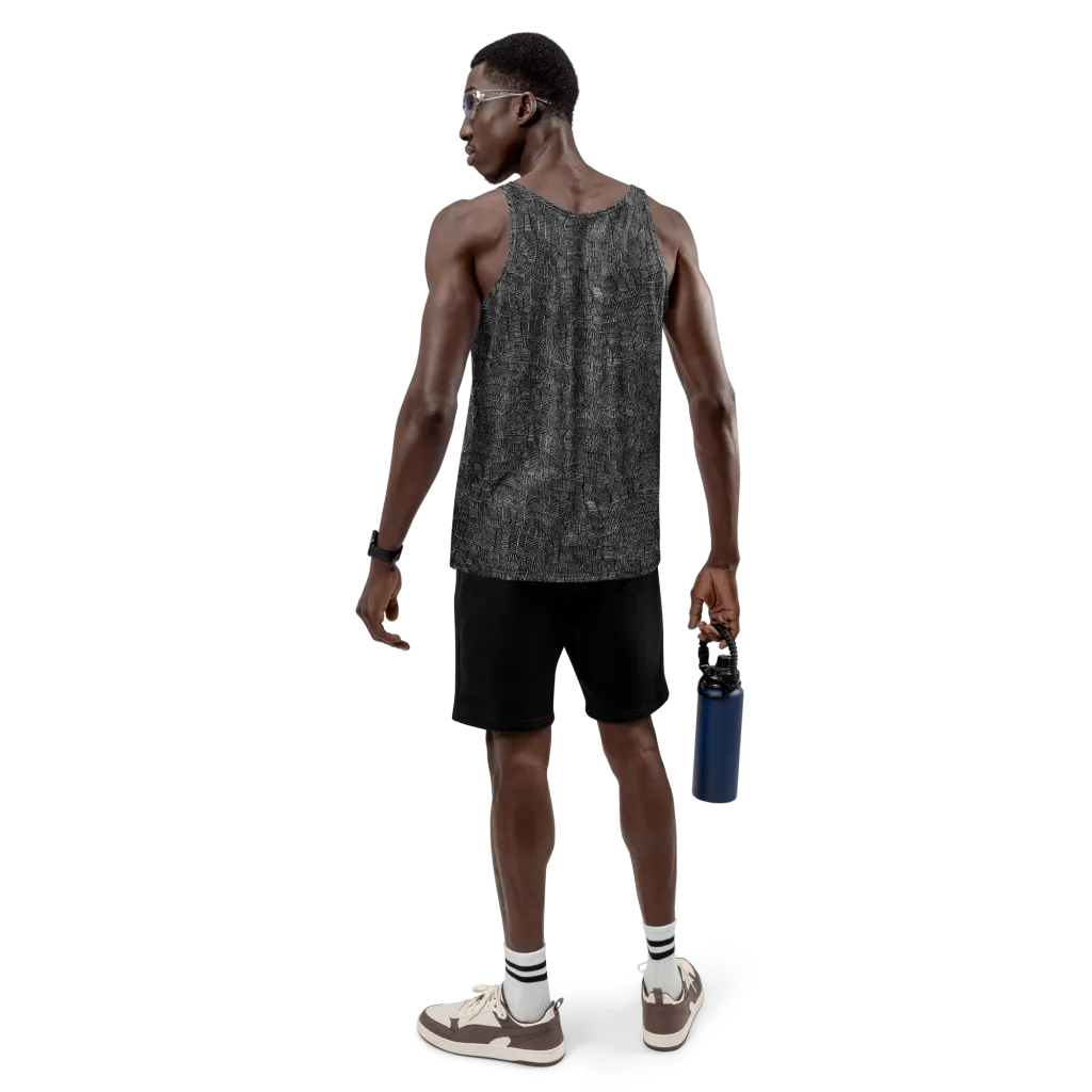 Noir Weave on Men's Tank Top — Back