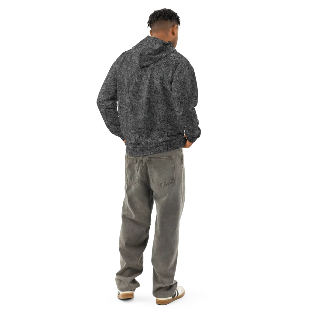 Noir Weave on Cotton Hoodie — Back