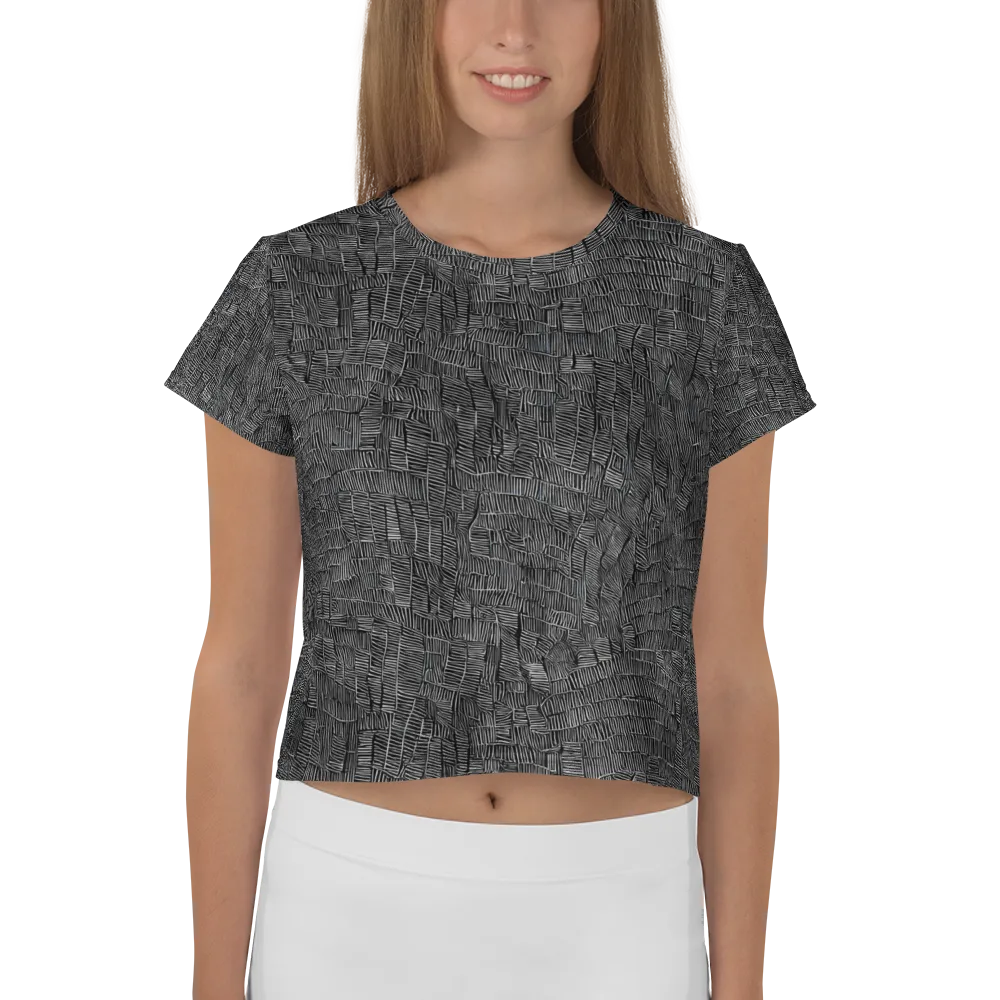 Noir Weave on Crop Tee — Front