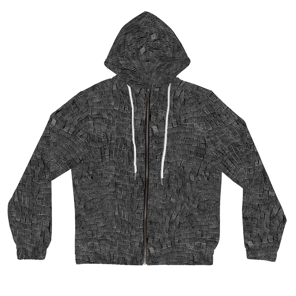 Noir Weave on Women's Full-Zip Hoodie — Front