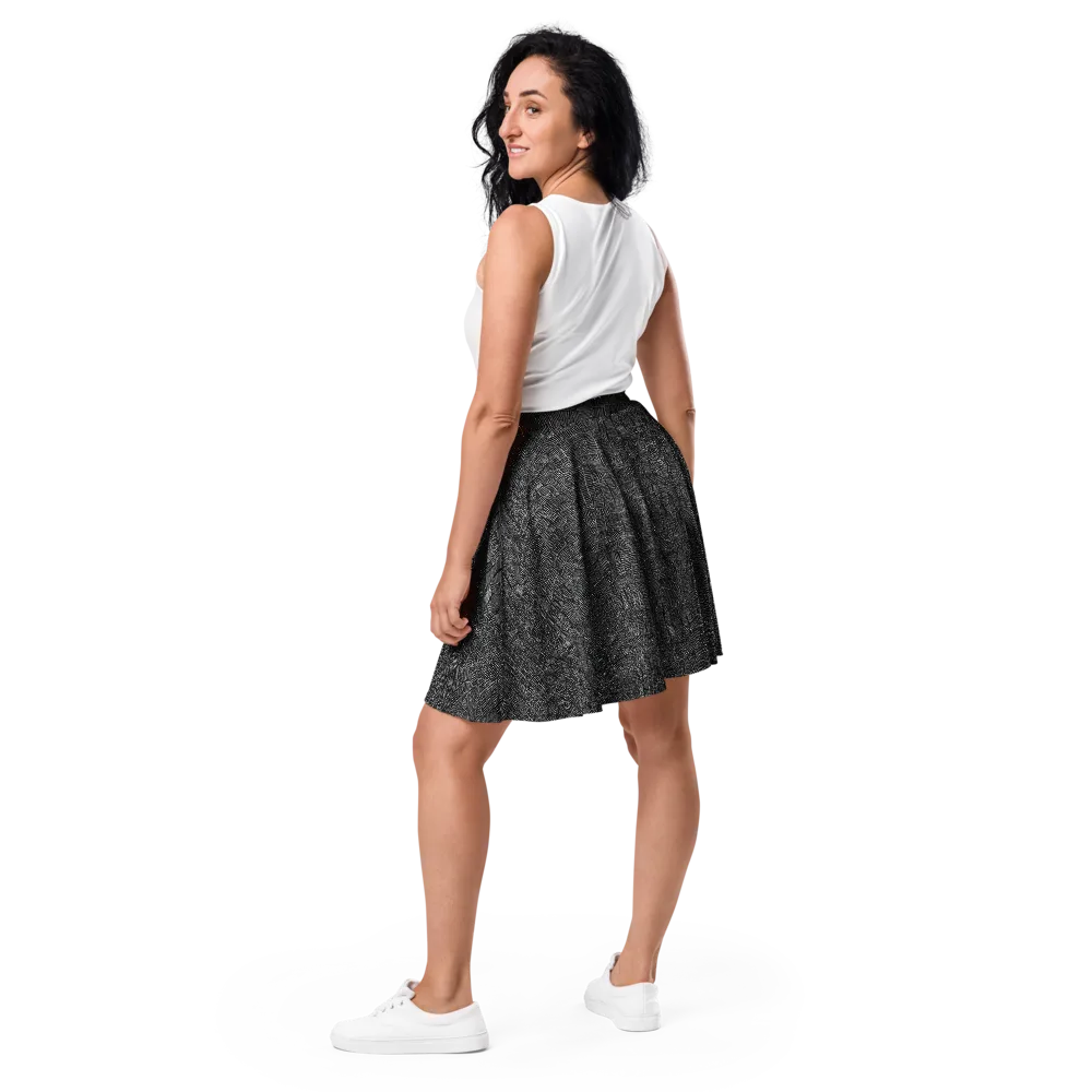 Noir Weave on Skater Skirt — Back