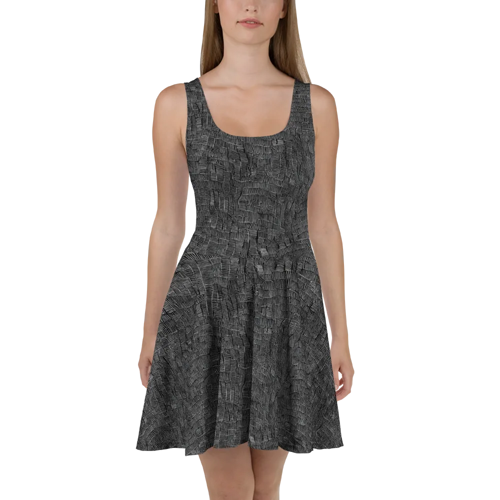 Noir Weave on Skater Dress — Front