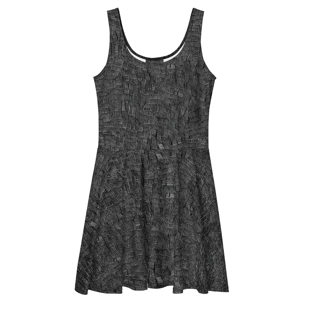 Noir Weave on Skater Dress — Front