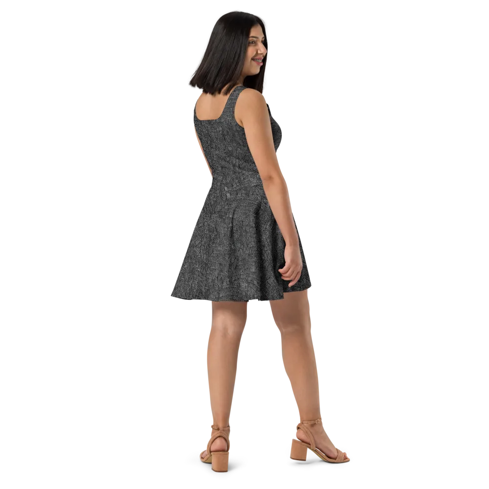 Noir Weave on Skater Dress — Right