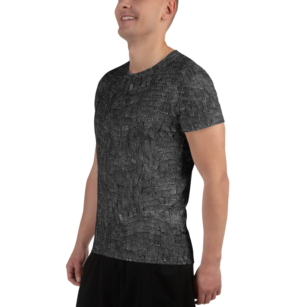 Noir Weave on Men's Athletic T-Shirt — Left