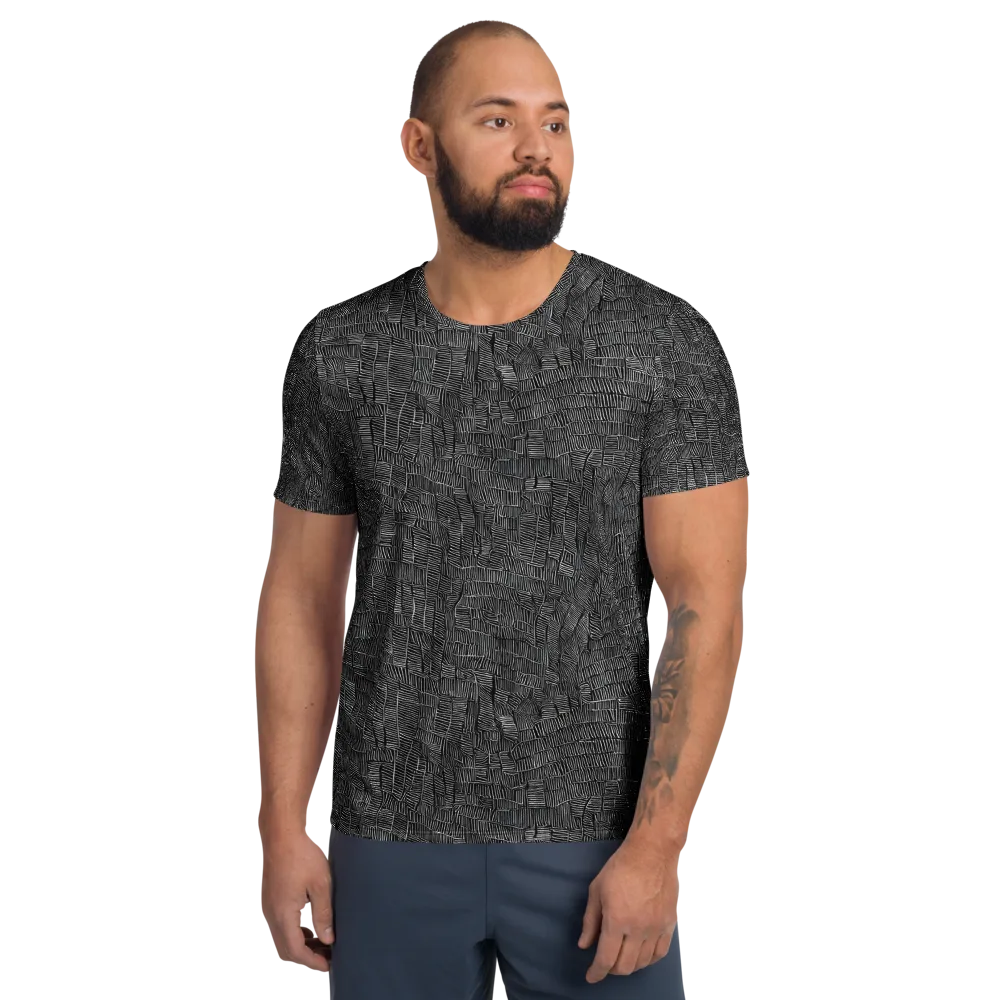Noir Weave on Men's Athletic T-Shirt — Front