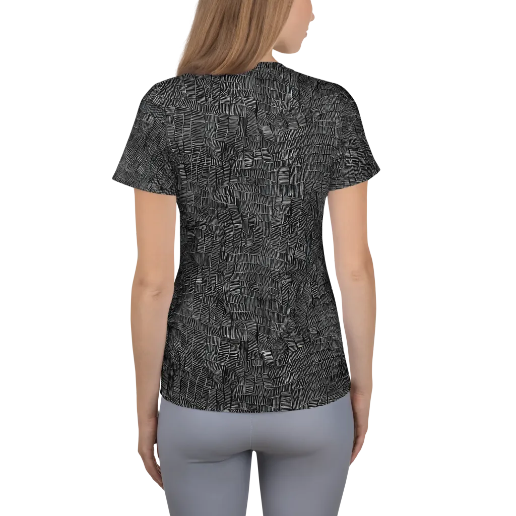 Noir Weave on Women's Athletic T-Shirt — Back