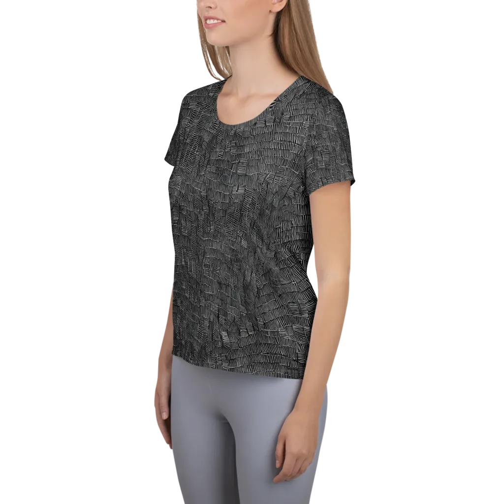 Noir Weave on Women's Athletic T-Shirt — Left