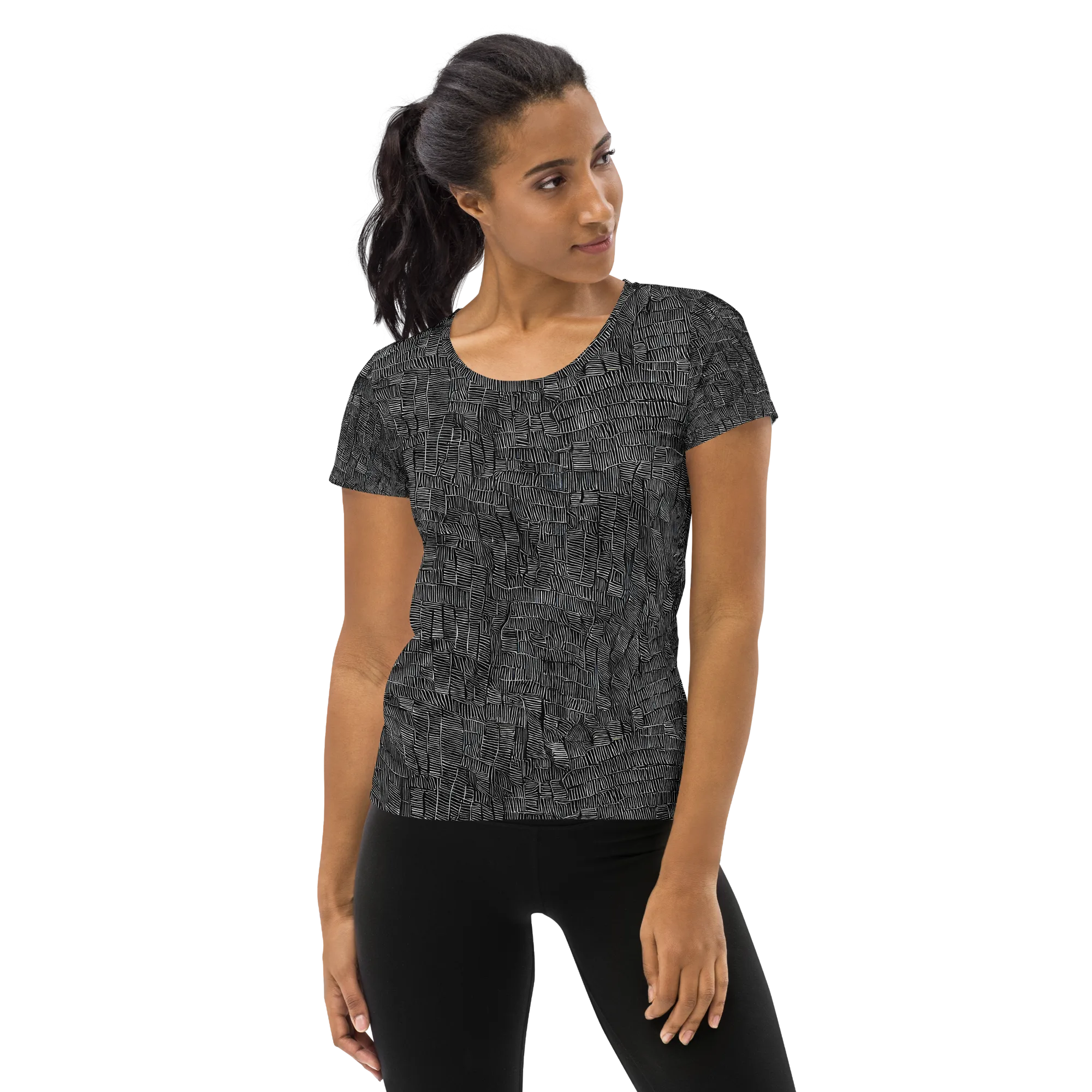 Noir Weave on Women's Athletic T-Shirt — Front