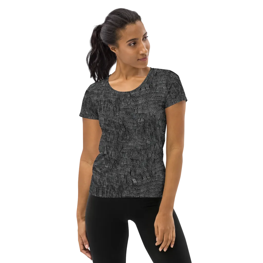 Noir Weave on Women's Athletic T-Shirt — Front