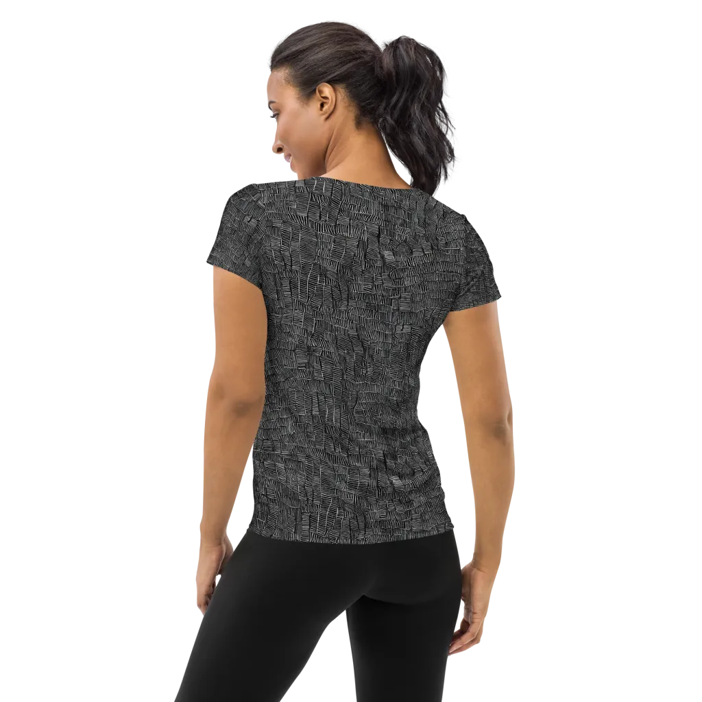 Noir Weave on Women's Athletic T-Shirt — Back