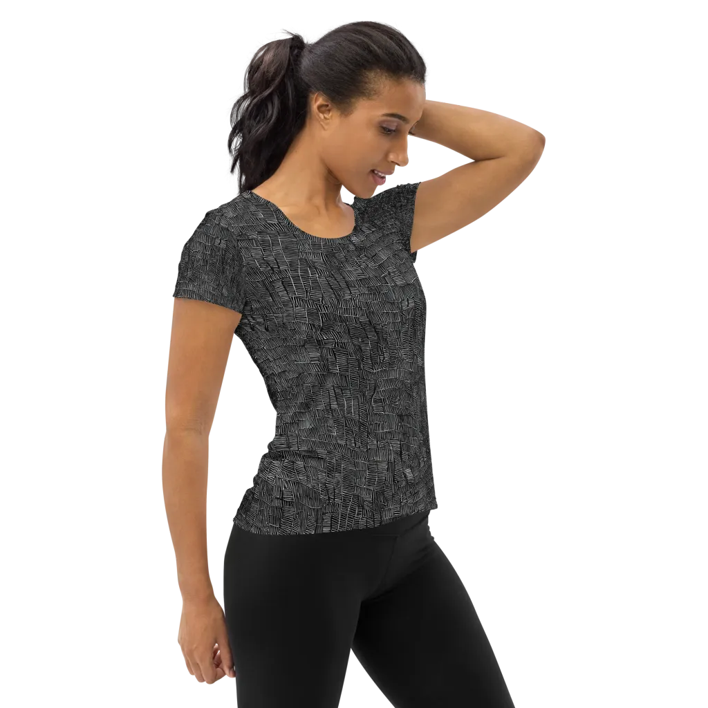 Noir Weave on Women's Athletic T-Shirt — Right