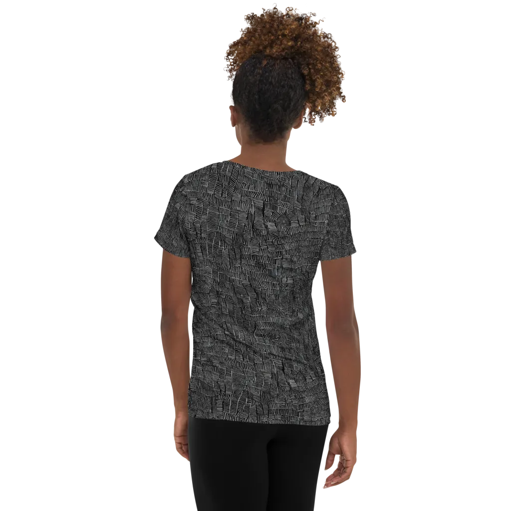 Noir Weave on Women's Athletic T-Shirt — Back