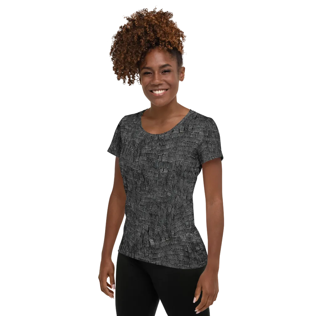 Noir Weave on Women's Athletic T-Shirt — Left