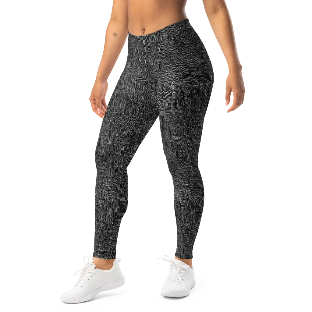 Noir Weave on Leggings — Left Front