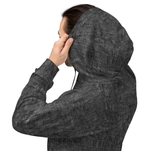 Noir Weave on a Hoodie