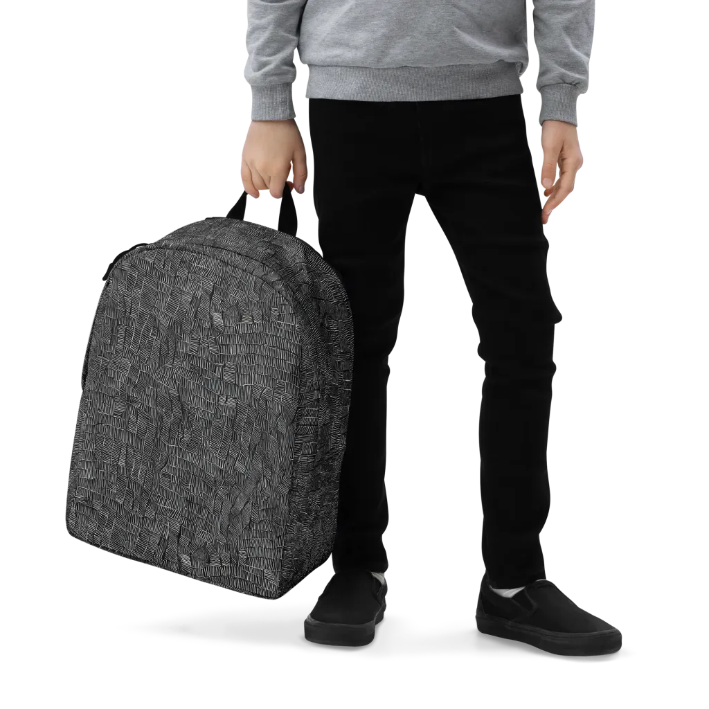 Noir Weave on Minimalist Backpack — Zoomed-in