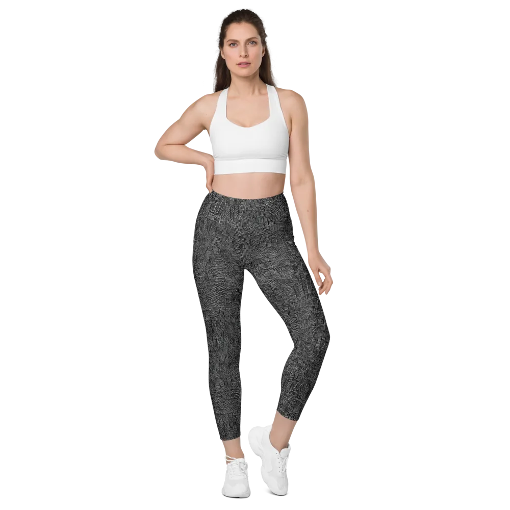 Noir Weave on Leggings with Pockets — Front