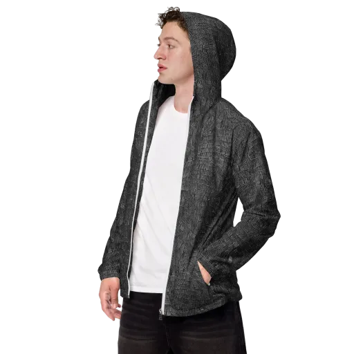 Noir Weave on a Men's Windbreaker
