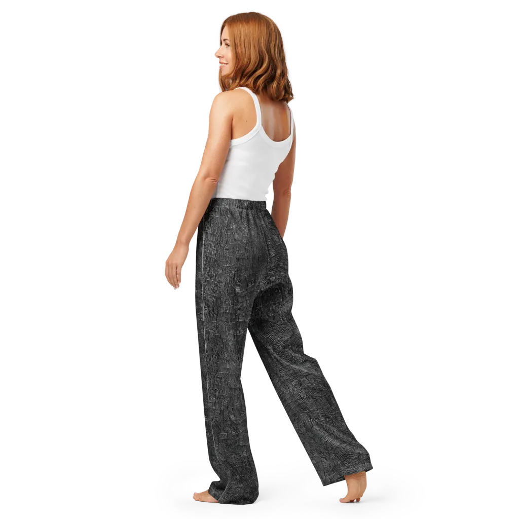 Noir Weave on Women's Pajama Pants — Back