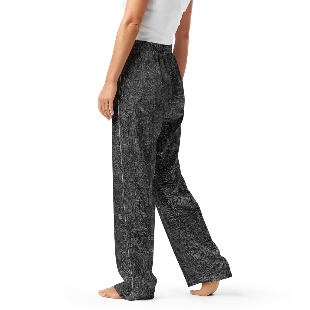 Noir Weave on Women's Pajama Pants — Left