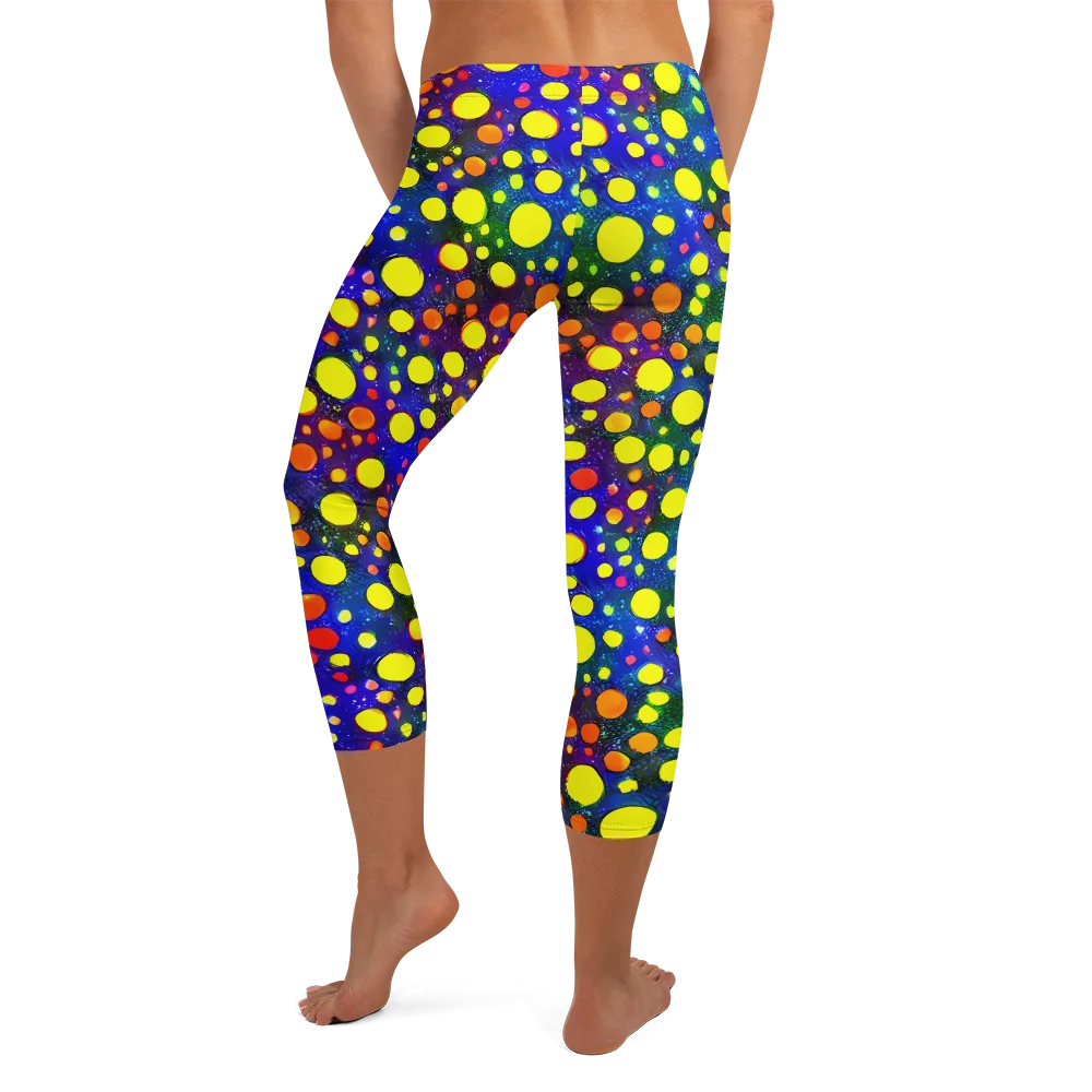 Ultraviolet Bubbles on Capri Leggings — Back