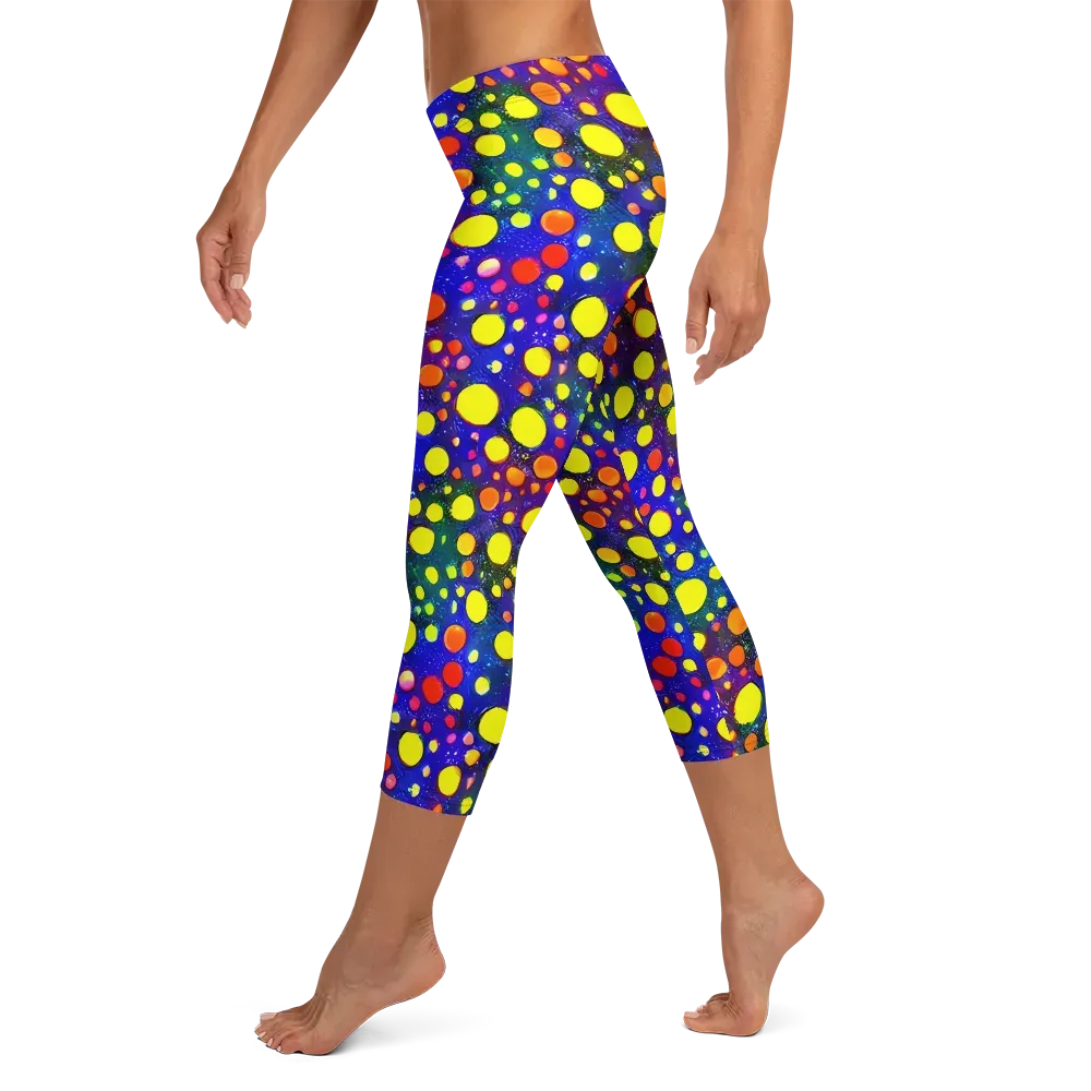 Ultraviolet Bubbles on Capri Leggings — Left