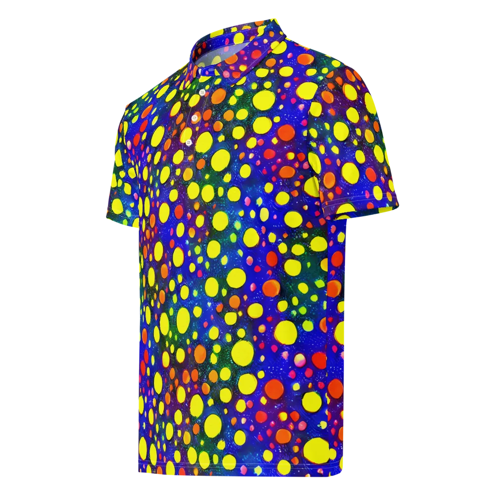 Ultraviolet Bubbles on Men's Slim Fit Polo Shirt — Left Front