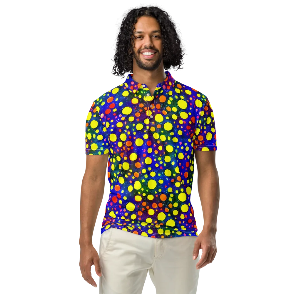 Ultraviolet Bubbles on Men's Slim Fit Polo Shirt — Front