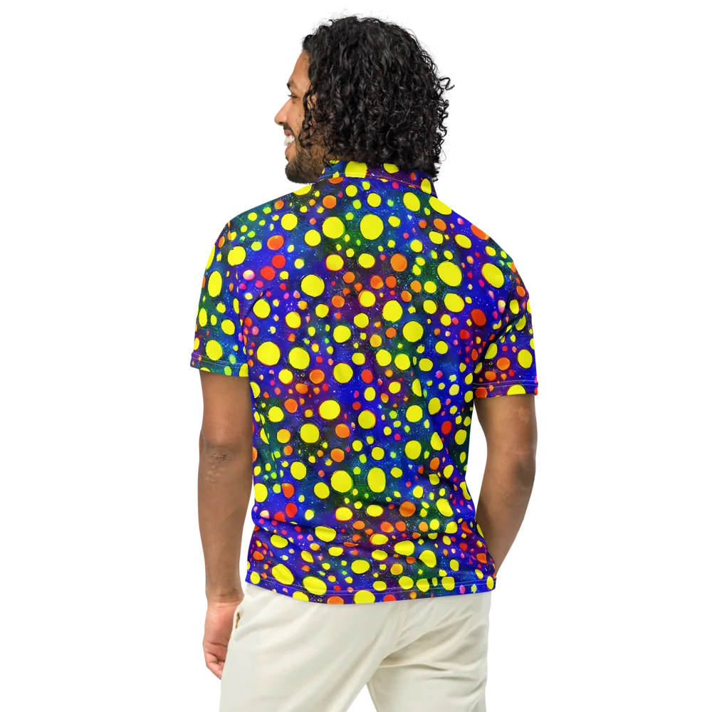 Ultraviolet Bubbles on Men's Slim Fit Polo Shirt — Back