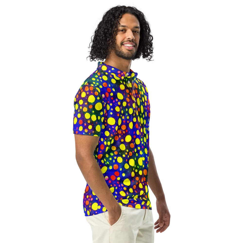 Ultraviolet Bubbles on Men's Slim Fit Polo Shirt — Right Front