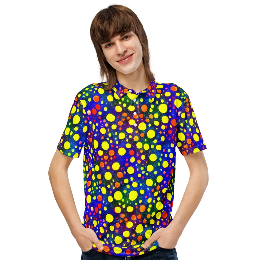 Ultraviolet Bubbles on Men's Slim Fit Polo Shirt — Front