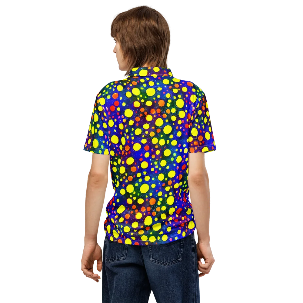 Ultraviolet Bubbles on Men's Slim Fit Polo Shirt — Back