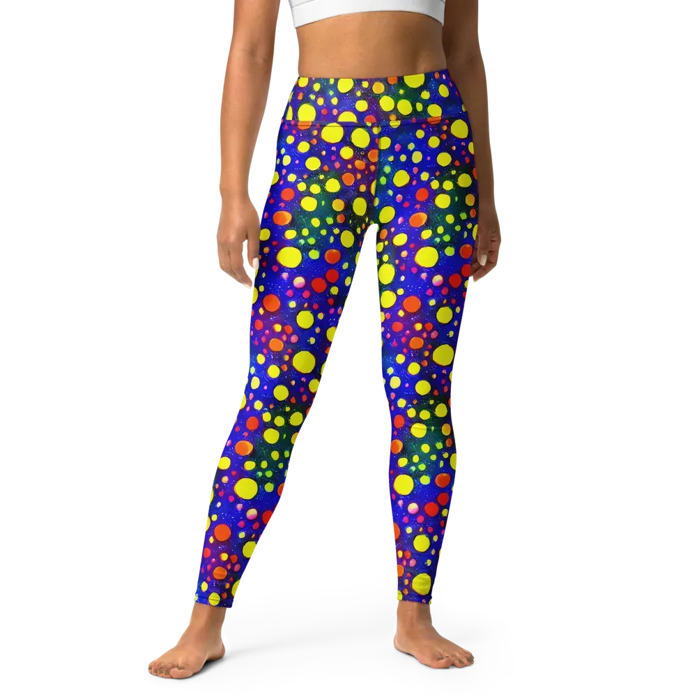 Ultraviolet Bubbles on Yoga Leggings — Front