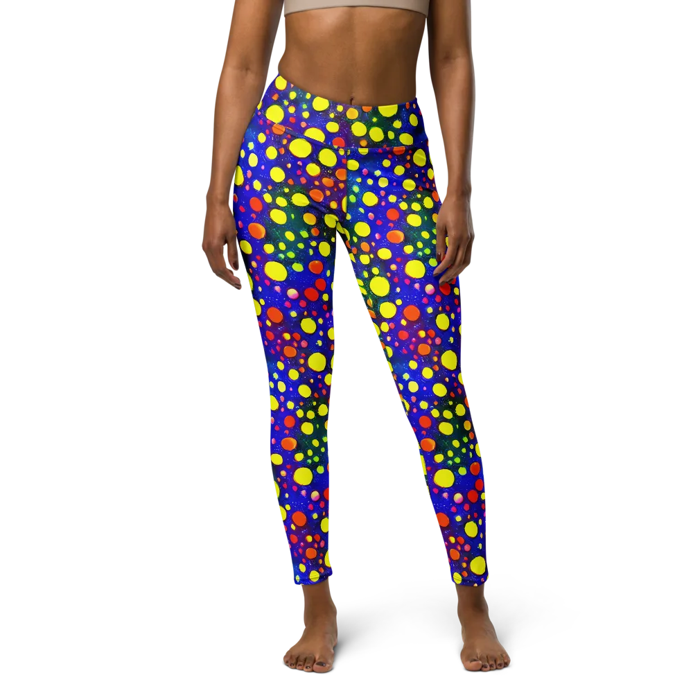 Ultraviolet Bubbles on Yoga Leggings — Front