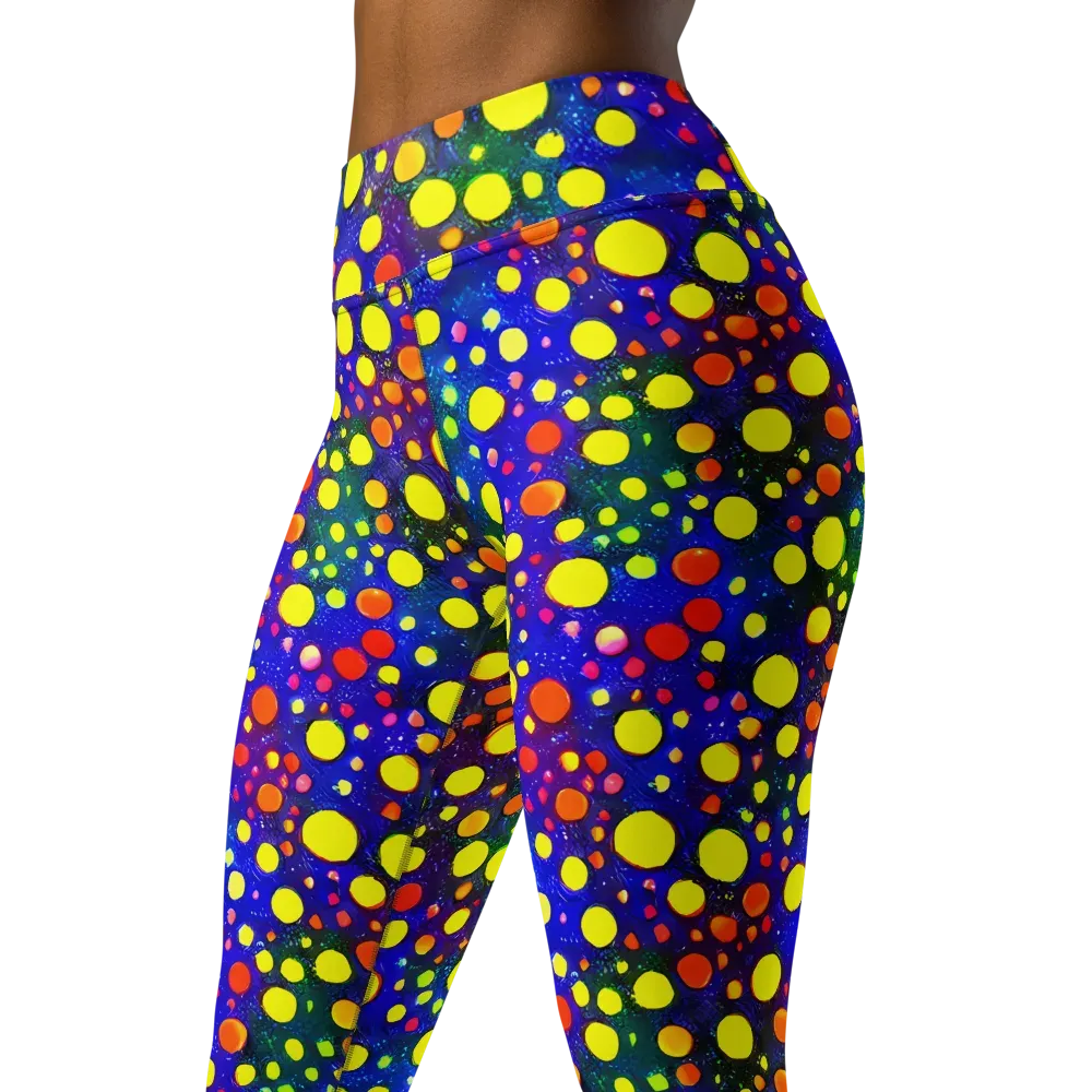 Ultraviolet Bubbles on Yoga Leggings — Left Front