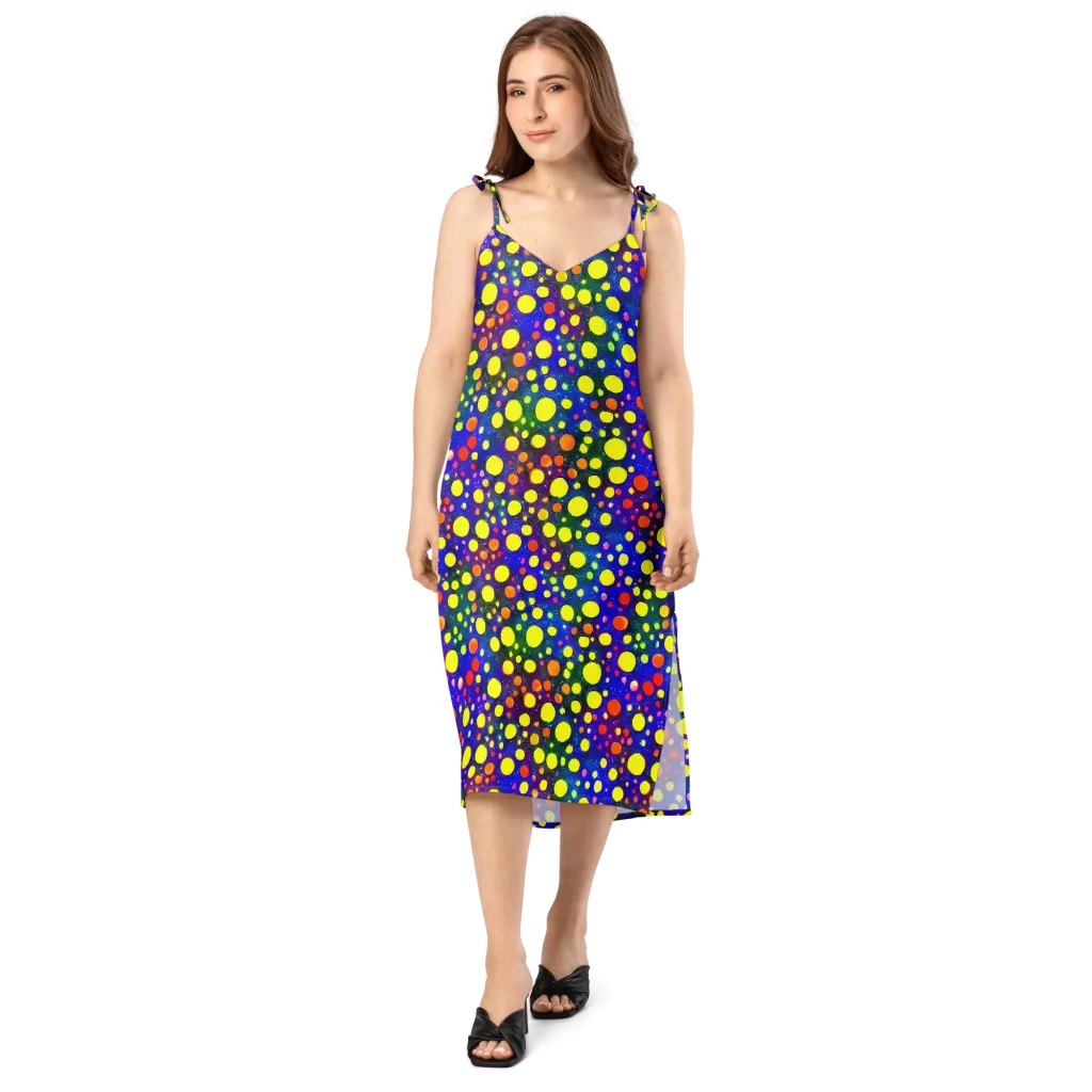 Ultraviolet Bubbles on Slip Dress — Front