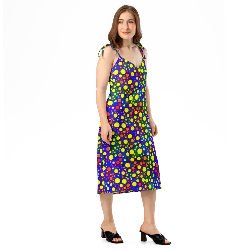 Ultraviolet Bubbles on Slip Dress — Right Front